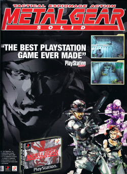 oldgamemags:  Metal Gear Solid - “The Best Game Ever Made” says PlayStation Gamer.  Follow oldgamemags on Tumblr for more awesome scans from yesteryear!