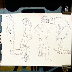 Ink on paper, 18&quot;x24&quot; Figure drawing tonight! Thanks Ashley, the poses are awesome! #artistsoninstagram #artistsontumblr #mattbernson #figuredrawing #ink #drawingfromlife #drawing
