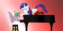 pia-chan: yakoshi-draws-ponies:  A Hearth’s Warming Tune. Happy Holidays, y’all!  hope you all enjoyed your Chrismas : )  x3