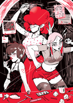 janetsungart:  Hey guys, I made this piece a while back for the Siblings zine put out by Andy and Angela. I chose to draw the Kanker Sisters, my favorite trailer park girls. Physical copies of the book are sold out, but check out the official tumblr to