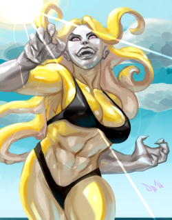 diepod-stuff: Genocyde at the beach, because my oc monster waif is stronger than yours