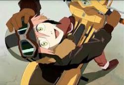 Name: Haruko Haruhara - Haruhara Haruko? Anime: FLCl (Fooly Cooly) Occupation: Extraterrestrial investigator for the Galactic Space Police Brotherhood Age: 19 - but unknown if this is true Haruko is an extremely energetic, spontaneous, violent, and unpred