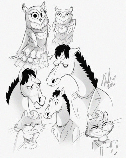 vivziepop:  I Love this show so I managed some fan art doodles! I recommend Bojack Horseman &lt;3 