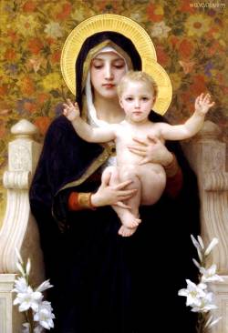 inersore:  The madonna of the lilies, 1899 The virgin, jesus and saint john baptist, 1875 The madonna of the roses, 1903 Pieta, 1876 William-Adolphe Bouguereau 