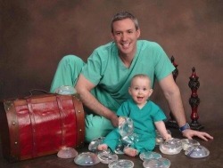 theclearlydope:  Scenario 1: Father and son dressed as surgeons for Halloween and found a buried treasure of breast implants. Scenario 2: There can’t be another scenario. It has to be scenario #1. 
