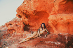 corwinprescott:  &ldquo;Nevada&rdquo;50 Models | 50 StatesCorwin Prescott - Gerra We parked the car along the side of the road.  Half a mile across the desert I saw the dark red rocks rising up from the horizon.  I saw our location.  We headed that