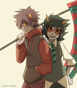 scythe meister Karkat! c: the scythe would be Terezi but I wanted to draw both in the same picture hhh [Soulstuck]
