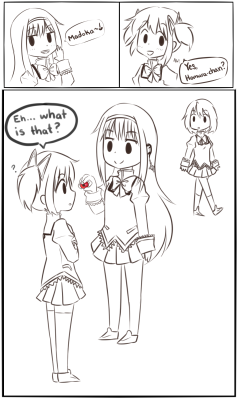 homura-chu:  A little silly MadoHomu comic I tried uploading earlier, but it was taking forever and I was really tired. Why does Homura have Kyubey’s eye? Homu is just being a little devil.