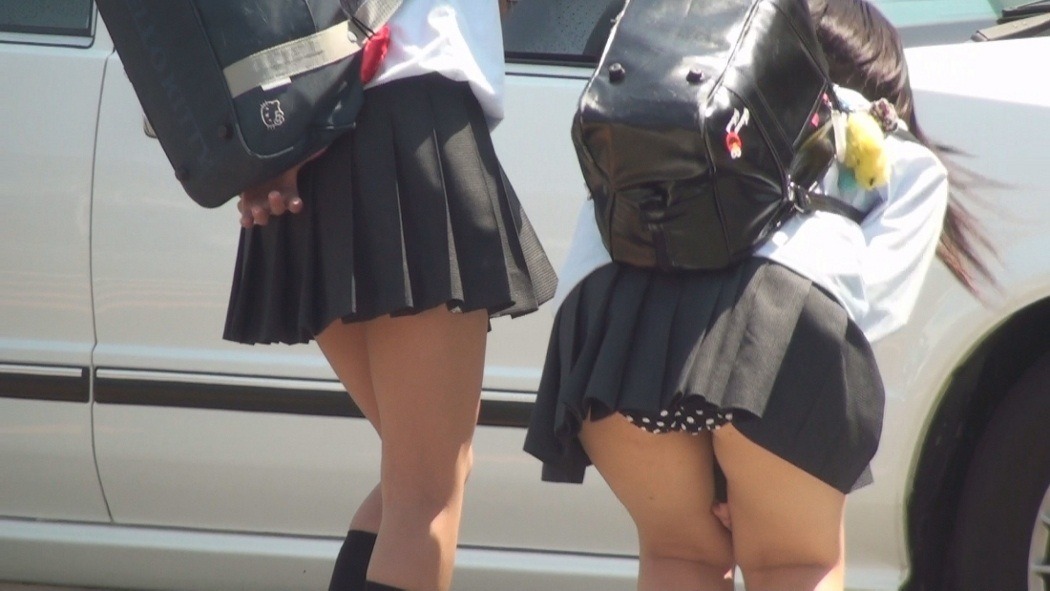 Asian schoolgirl bent over ass