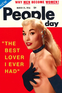 Lee Sharon adorns the cover of this March ‘56 issue of ‘People Today’ magazine; a popular 50’s-era Men’s Pocket Digest..