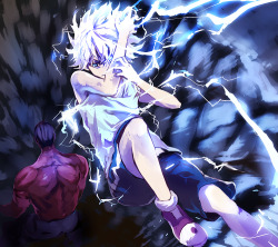 banafria:  Blowing off steam by drawing Killua blowing off steam. 