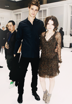 maxironsupdated:  Max Irons &amp; Emily Browning @ the Dior Homme S/S 2012 menswear fashion show during Paris Fashion Week (June 25, 2012) 