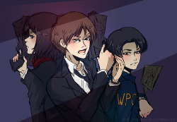 rightyagami:  pineapplefactor:   Attack on Psycho-Pass  To c-enpai/askchibieren’s mun I’m actually a Psycho-Pass blog, but I thought I’d give you a little sketch as thanks for following me back. I hope you enjoy your stay despite the different fandoms