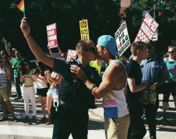 ray-winters-sings:  outrising:  ‘Gay Cop Kiss’ Enrages Westboro Baptist Church, Unites Everybody ElseA cop has turned the tables on the Westboro Baptist Church after they posted a photo of him kissing his boyfriend in protest on Twitter… Read more.