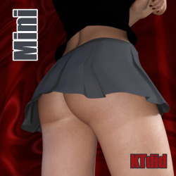 KTdid has a great new product ready for your Genesis 3 Female characters!  A  pleated Mini skirt that will move the way you want it to. You also get a  bonus called Mini N, a normally rigged version of the Mini, because  sometimes you don&rsquo;t need