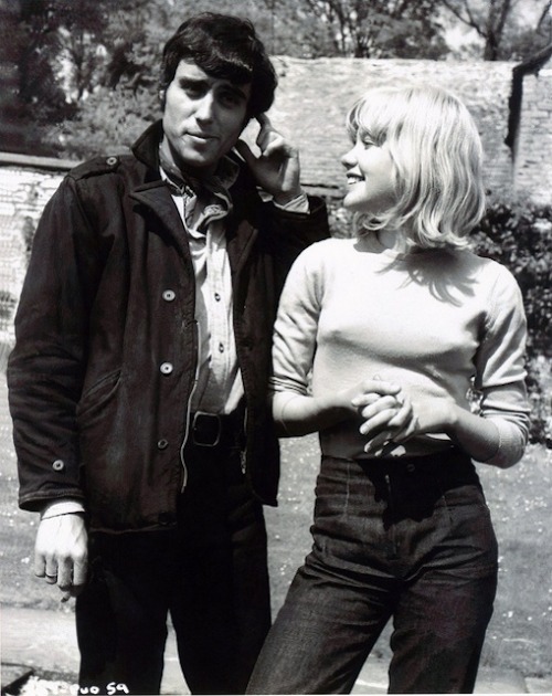 retropopcult:  Ian McShane and Hayley Mills on the set of Sky West and Crooked (1966).