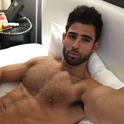 pablohernandezofficial:  Long hair don’t care…cause I just hit HALF A MILLION #PHans on Instagram the same week Bitch I’m a Bottom hit HALF A MILLION views on YouTube. Thanks for all the love!!! #pablohernandez #nofilter #beard #selfie #inbedwithpablo