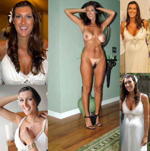 Nude amateur bride dressed and undressed