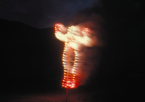 scarecrowbox:  Ana Mendieta, Anima, Silueta de Cohetes (Firework Piece), 1976