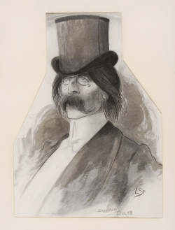 Léon Spilliaert (Belgian, 1881-1946), Portrait of Jules Barbey d’Aurevilly, Brussels, February 1903. Pen and ink, brush and pencil, 35 x 26.5 cm.