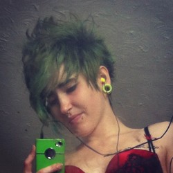 Fabulous hair and face day! #fabulous #hair #hers #happy #beautiful #cute #tunnel #piercings #tattoos #gay #green #greenhair #girlswithtattoos #girlswholikegirls #girlswithpiercings #inlesbians #instaworld #Ace #smallnm1ghty #sexual (at Le Cave De Madison
