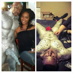 hoodfreak:  Who wants this job? Sticking rhinestones all over Mr XL’s junk….  He yea I want this job  an paint him