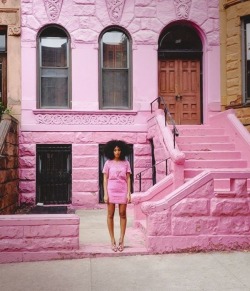 simplyvoguee:  I have seen the first photo a lot on tumblr and I thought I would tell you guys the story behind this house. Since I could remember this house has always been pink. It is a block away from my mothers job and my siblings and I were always