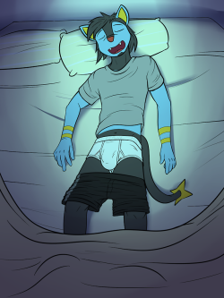 Anthro sleepin’ luxio, shorts pulled down