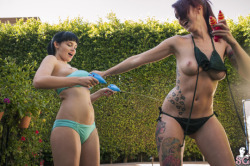 CHAD SUICIDE(Charlotte Something) &amp; MEL SUICIDE (Mellisa Clarke)Water Games - Photo by Cherry from www.SuicideGirls.comMusic By: The Aquadolls - &ldquo;Long Hair Don&rsquo;t Care&rdquo; : theaquadolls.bandcamp.com Polyan &amp; The Johnson Sisters