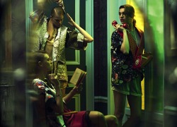 &ldquo;Vogue Suggestions&rdquo; Samantha Grandoville, Milou Sluis, Marike Le Roux, and Isabel Scholten in Vogue Italia February 2013 photographed by Serge Leblon