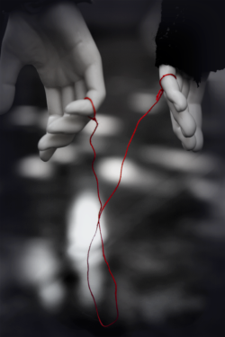 heart-of-a-sinner:   «Un hilo rojo invisible conecta a aquellos que están destinados a encontrarse, sin importar tiempo, lugar o circunstancias. El hilo se puede estirar o contraer, pero nunca romper» 