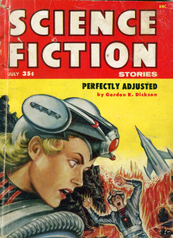 udhcmh: Science Fiction Stories, July 1955. Love this cover by EMSH. Young woman’s helmet looks like part of a late 1950s automobile. 