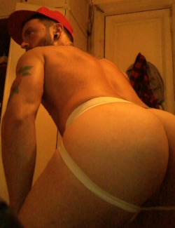 buttinyourface:  NEW SUBMISSION! Kik me @ theinyourfaceblog to submit I love a nice shapely ass like this that looks even bigger and better in a jockstrap. And check out that tight puckered hole =P 