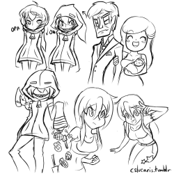 #87 - 11/23/14 Sketches of a few of my OCs from one of many stories going on in my head.