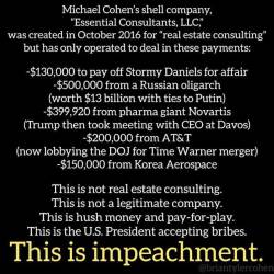 liberalsarecool: This is why Trump is going to prison.  Republicans could not vote for Hillary, but they had no problem putting a con man in the White House to take bribes.  Crooked Donald, get ready for payback. #LockHimUp  Impeachment is all fine and