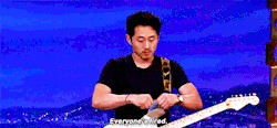 glenns: Steven Yeun’s new job as Conan’s stand-in at rehearsal (x) 