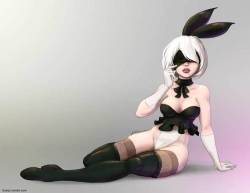 furboz:  Patron Suggested, Here’s 2B…Happy Easter!Suport me on Patreon and get the full res image