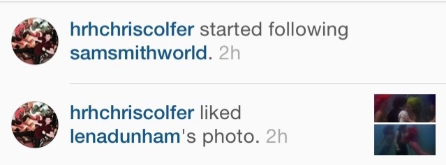 Chris Colfer Instagram - Page 5 Tumblr_njju6bPLdG1rwi7xbo1_1280