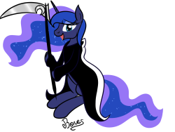 lunadoodle:  &ldquo;Gotta knowledge Death or else I’ll take you to Tartarus, got it?&rdquo; Another Grim Reaper Luna! I was inspired by midnight6-6-6 ‘s Grim Reaper Luna so here is my own version.  x3!