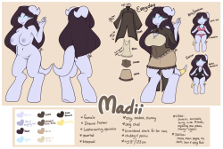 Decided to update Madii’s ref sheet!Here’s some old headcanons I need to update tooFull view