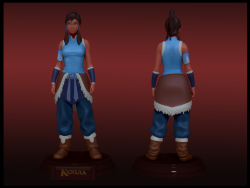 masksarehot:  Amazing 3D sculpt &amp; print Korra fanart by deviantARTist UsmanHayat Colour picture: 3D sculpt in Zbrush (turnaround is here) 3D printed figure is in white (DA links here and here) Beautiful work! Sounds like he’s planning to sand