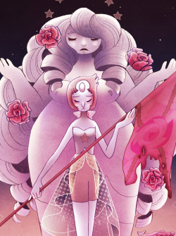 miss-dahia:  The TOGETHER BREAKFAST ZINE is ALIVE! You can preorder this fantastic Steven Universe zine HERE, it has tons of cute arts of your favorite gems and humans ♥ this is a detail of my piece! (wanted to do a PearlRose illustration full of feels!)