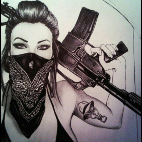 Gangster girl drawing
