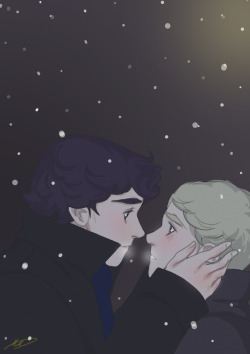 iriarty:  post case bliss/ first kiss  Winter time kisses (at least I&rsquo;m interpreting this as snowy!)  Happy Solstice