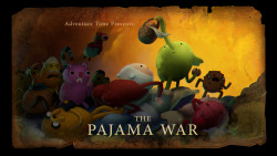The Pajama War - title card designed by Seo Kim painted by Nick Jennings premieres Thursday, January 8th at 7pm
