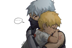 fineillsignup:  Kakashi and Naruto art by TortoiseXia Artist caption (my translation): finally… an update _(:3」∠)_the tag [the post was tagged KakaNaru] is meant as a family relationship, don’t freak out Artist allows non-commercial reposts with