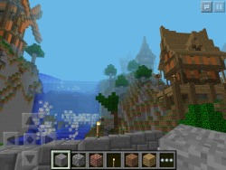 actual-magic:  Waterfall Village!  Minecraft pe custom map.. again.  message me for the download link