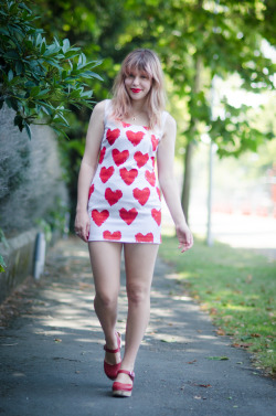 modcloth:  We heart this hand-printed dress from Jo of Lost in the Haze, perfect for Valentine’s Day!
