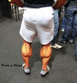 Two things I lust for, a massive ass and calves. Now if I could just see the shorts pulled down to his ankles&hellip;
