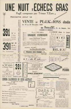 391 N° 14 NOVEMBRE 1920 PAGE 3 PUBLIE PAR FRANCIS PICABIA391 était un périodique créé et édité par le dadaïste Francis Picabia . Il est paru la première fois en Janvier 1917 à Barcelone , et a continué à être publié jusqu'en 1924. Picabia